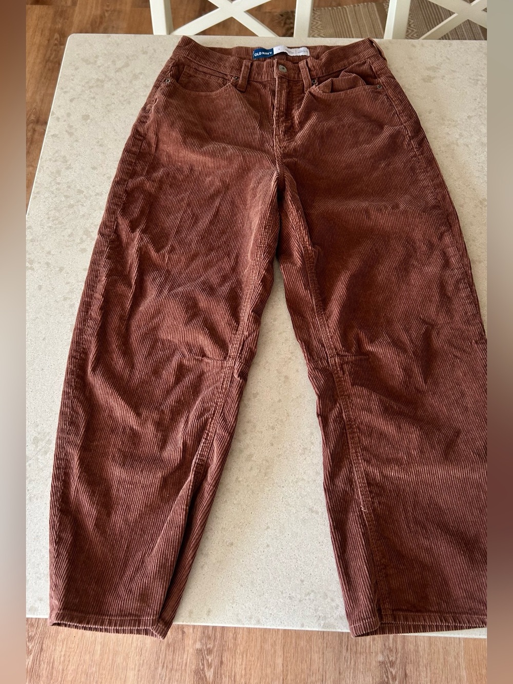 Old Navy Women’s Rust Brown Corduroy Barrel leg Pants